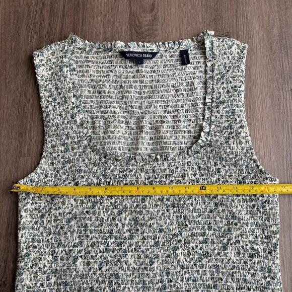 Veronica Beard Needham Floral Smocked Tank Top Large - Picture 8 of 10